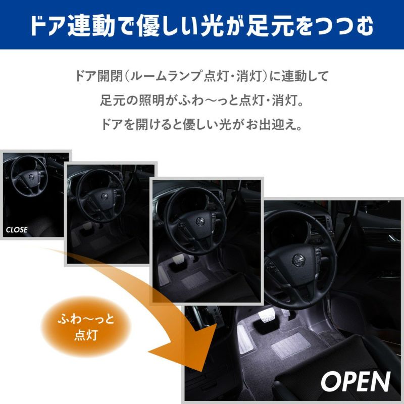 ハイエース(TRH200系)/レジアスエース(KDH200系)専用LEDフットライト